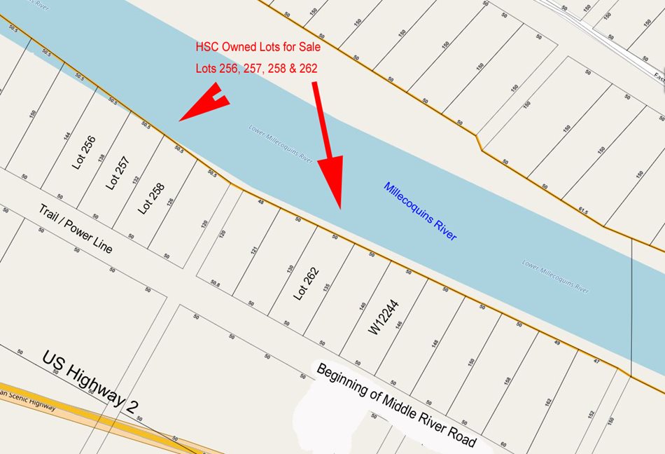 Lots available on trail west of Middle River Road; Lots 256, 257, 258